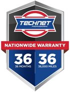 TechNet Professional 3 year 36,000 mile nationwide warranty