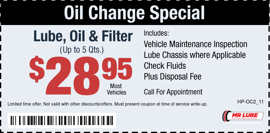 $28.95 Lube Oil Filter Service