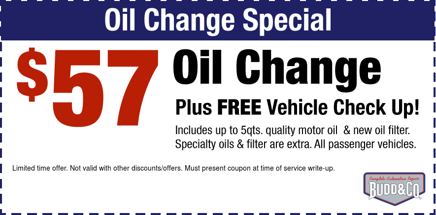 Oil Chnage $57 Plus FREE Vehicle Check Up!
