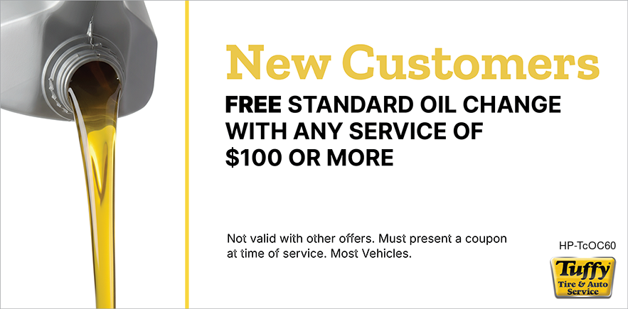 New Customers- FREE Standard Oil Change W/Any Service Of $100 or More