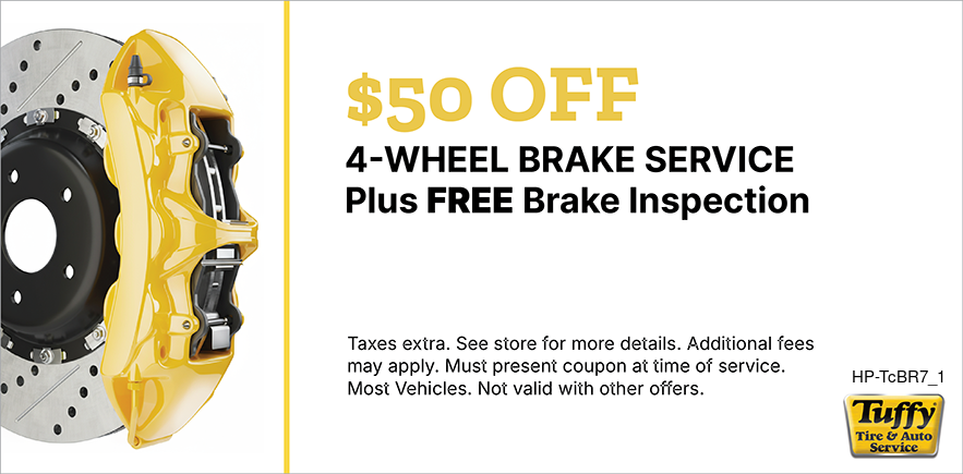 $50 OFF 4 - Wheel Brake Service Plus FREE Inspection