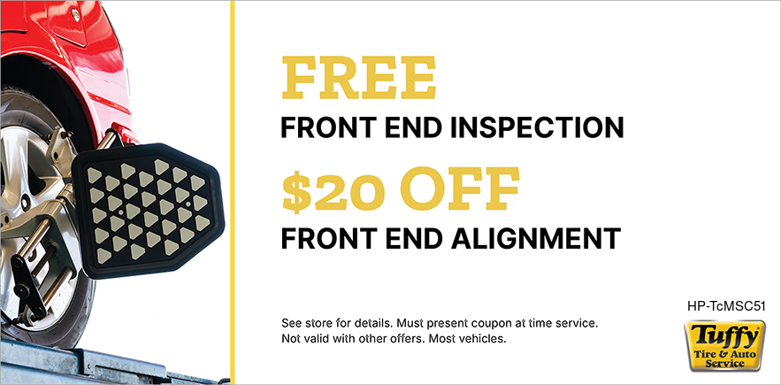 Free Front End Inspection + $20 Off Front End Alignment