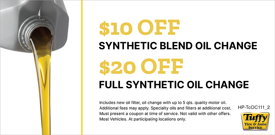 Oil Change $10 OFF Synthetic Bld $20 OFF Full Synthetic 