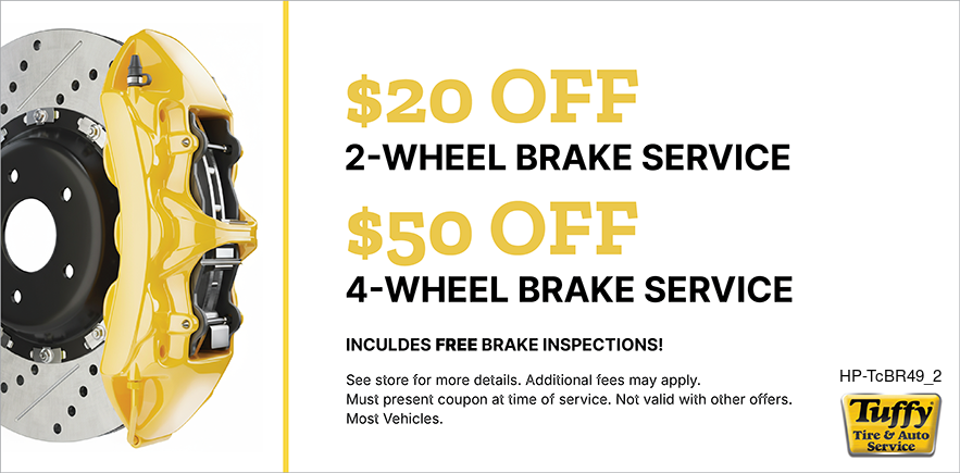 Brake Service 4 Wheel $50 OFF 2 Wheel $20 OFF +Free Brake Inspection