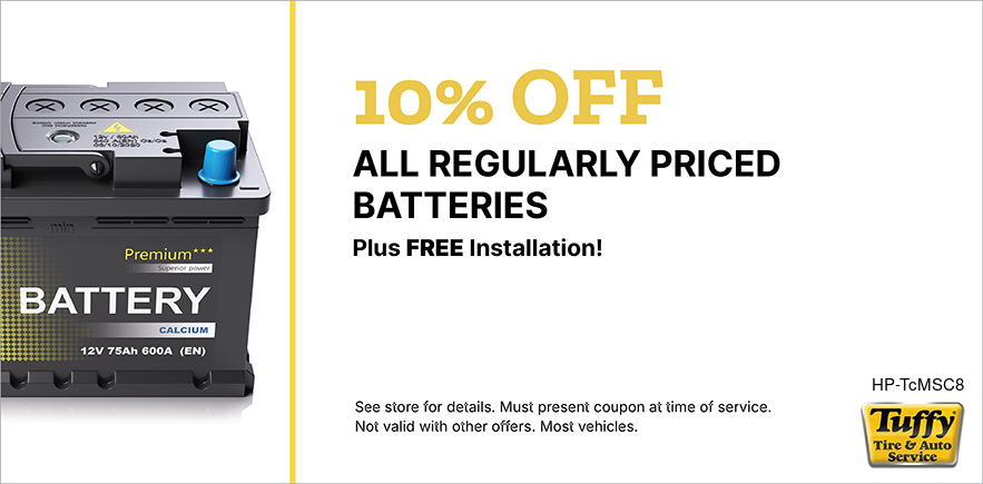 10% OFF All Regular Priced Batteries