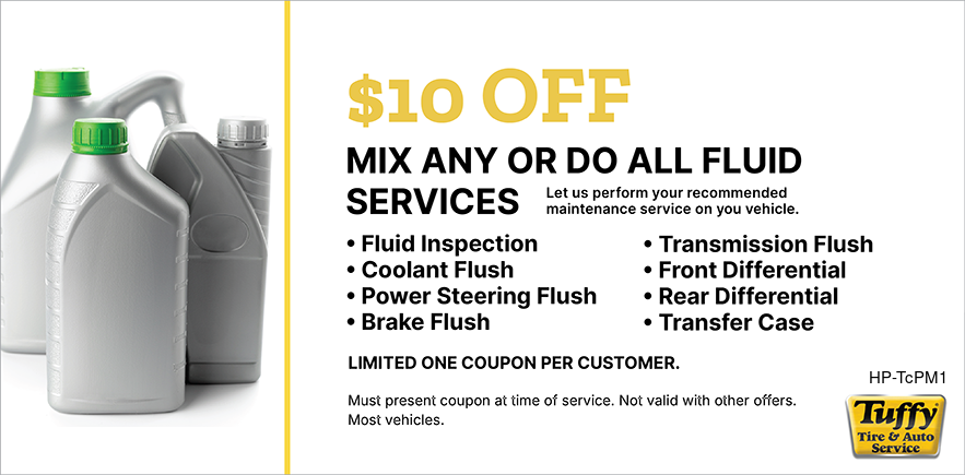$10 OFF Mix Any or Do All Fluid Services