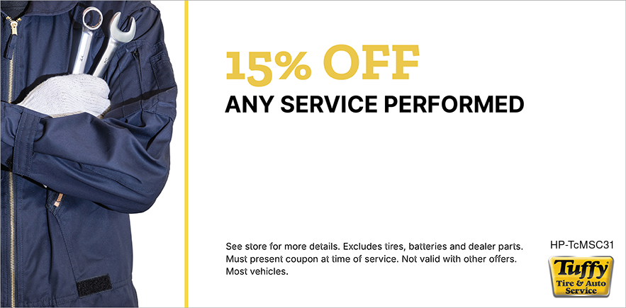 Tuffy Service Discount 15% OFF Any Service Perormed