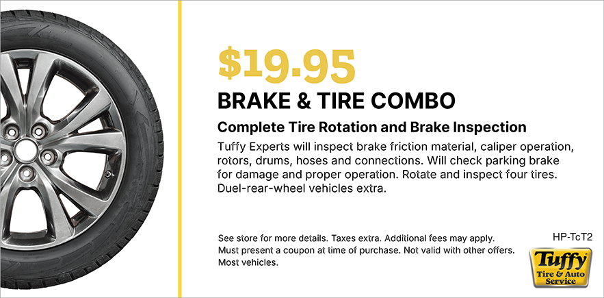 $19.95 Brake & Tire Combo Complete Tire Rotate and Brake Inspect