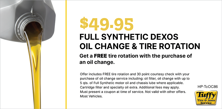 FULL Synthetic Dexos Oil Change W/FREE Tire Rotation $49.95