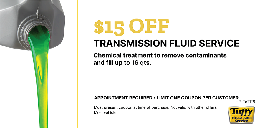 $15 OFF Transmission Fluid Service