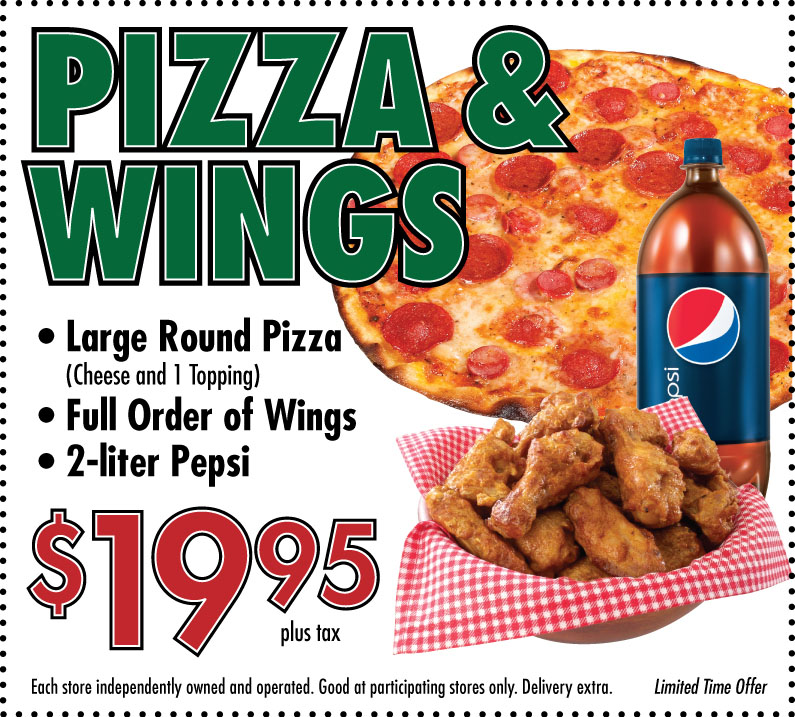 Pizza & Wings $19.95