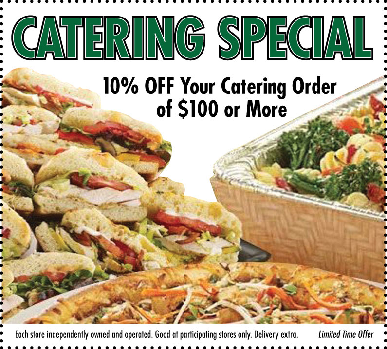 Catering Special 10% OFF Catering order of $100 or More