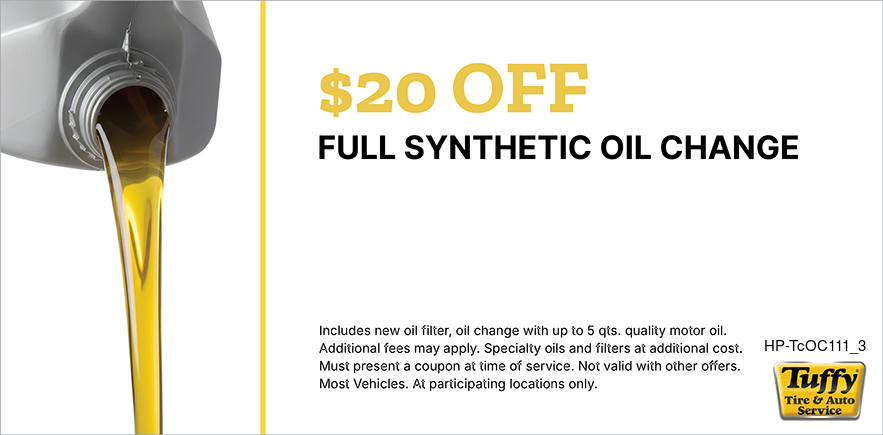 $20 OFF Full Synthetic Oil Change