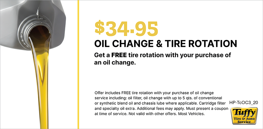 $34.99 Oil Change + Tire Rotation
