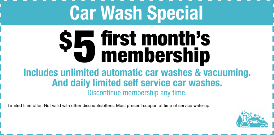 Car Wash $5 First Month Memebership