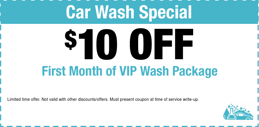 $10 OFF Car Wash First Month VIP Package