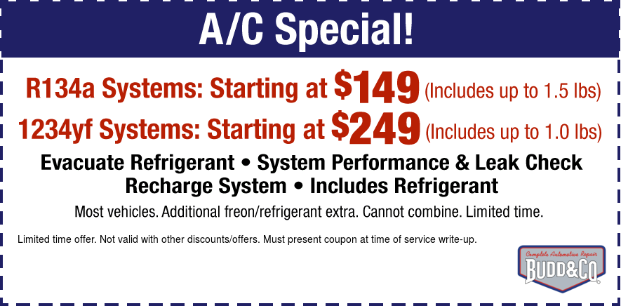A/C Special Evac. Refrigerant/Performance Check/Recharge