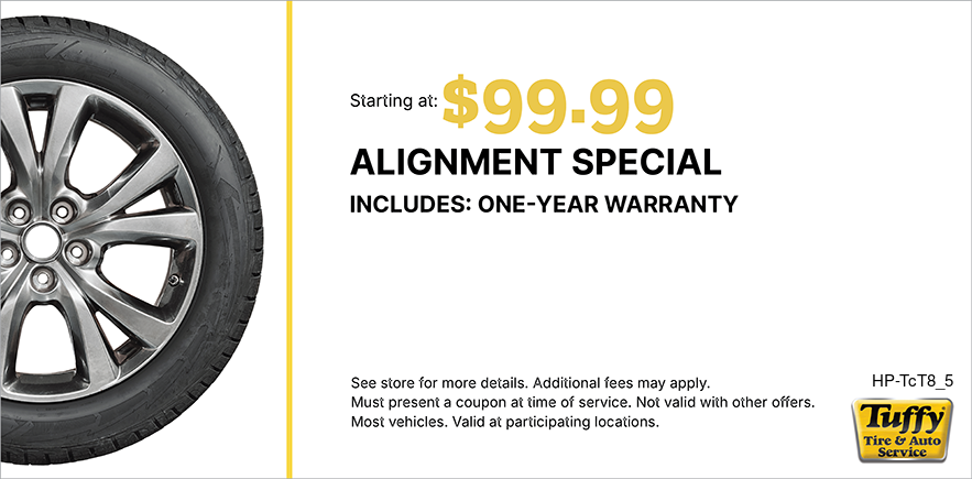 Alignment Starting $99.99  Includes One-Year Warranty
