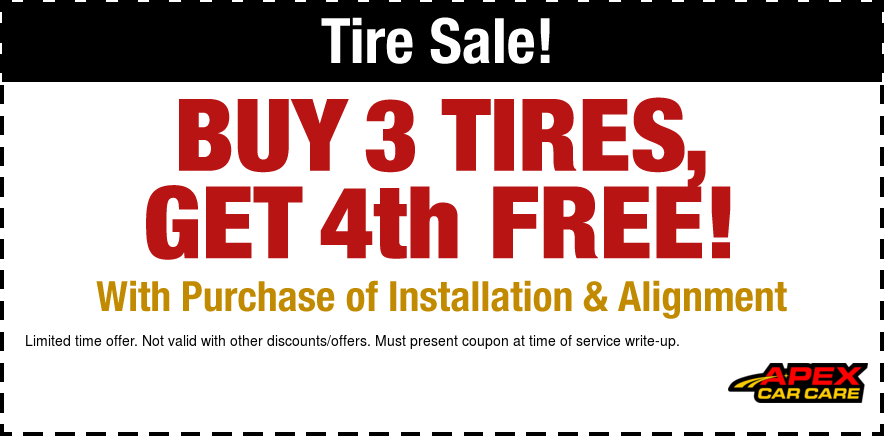 Tire Sale Buy 3 Get 4th FREE!