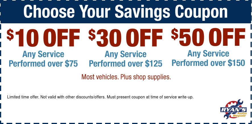 Choose Your Savings Coupon $10/$30/$50 Off Any Service
