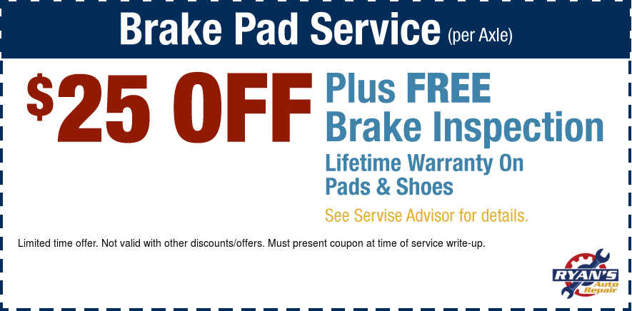 $25 Off Brake Pad Special