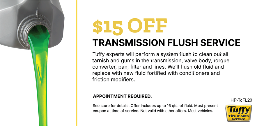 $15 OFF Transmission Fluid Service