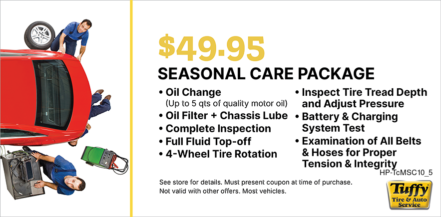 Seasonal Car Care Package $49.95 (Oil Change + Rotation + More)