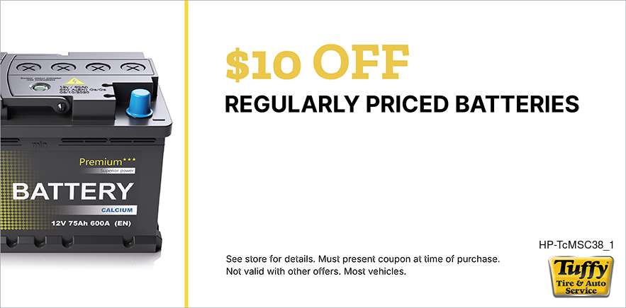 $10.00 OFF Regularly Priced Batteries