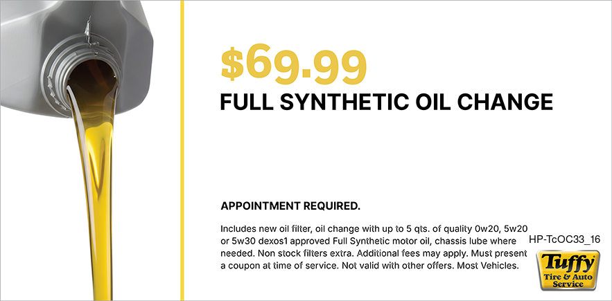 $69.99 Full Synthetic Oil Change