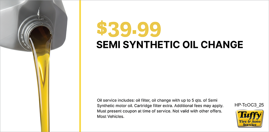 Semi Synthetic Oil Change $39.99