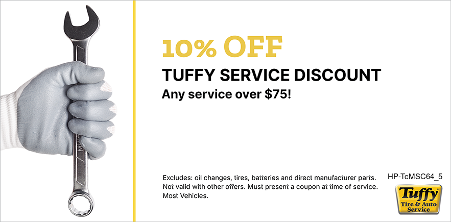 Tuffy Service Discount 10% OFF Any Service Over $75 (Excludes Oil Change)