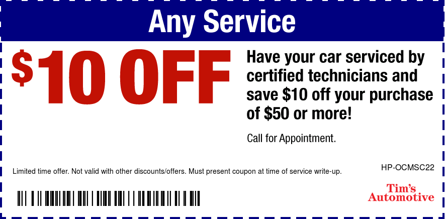 $10 OFF Any Service W/Purchase Of $50 Or More
