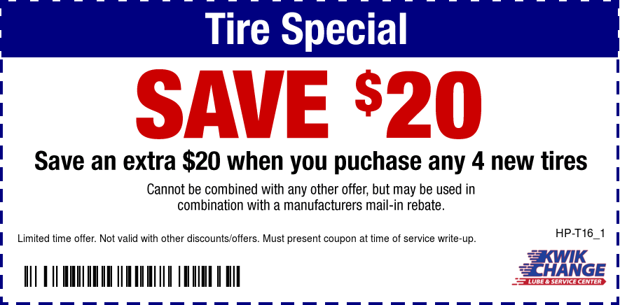 Save An Extra $20 When You Purchase Any 4 New Tires