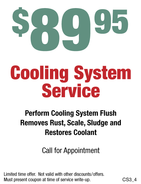 Cooling System Service $89.95