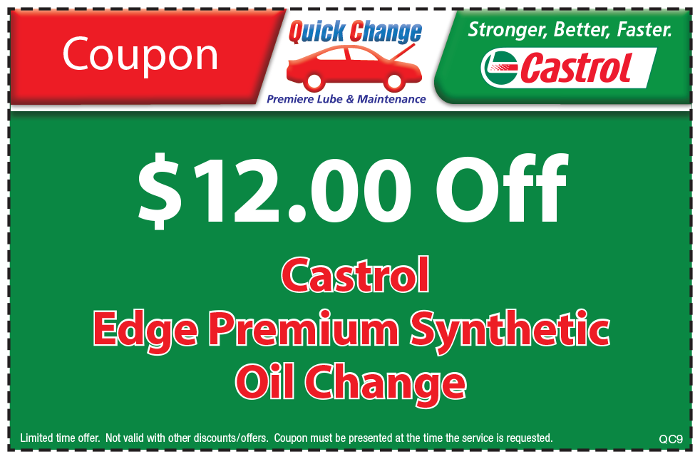 12 Off Castrol Edge Premium Syn, Oil Change Quick Change Oil North