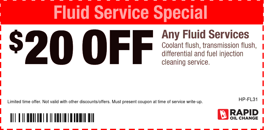 Fluid Service Special $20 OFF Any Fluid Service