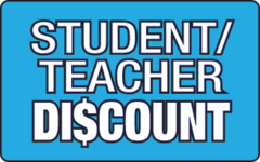 We Offer Student/Teacher Discount Logo