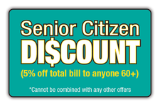 Senior Discount 5% 60+ Logo