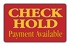 Check Hold Payment Available Logo