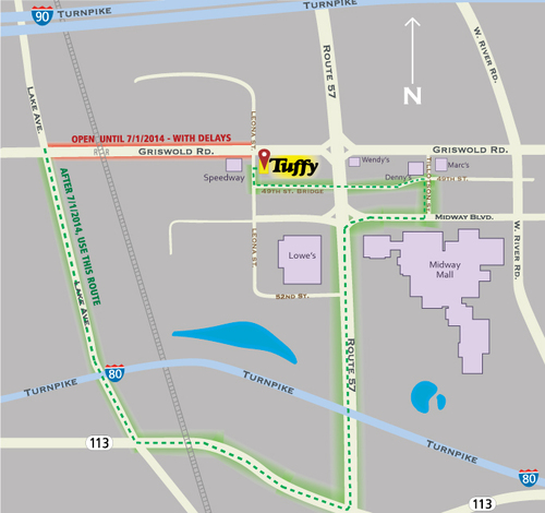 Tuffy Elyria Road Construction Detour Map