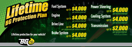 Prtoect your vehicle with the BG Lifetiem Protection Plan Program