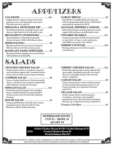 Vics-Covid Appetizers