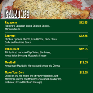 Calzones - PizzaPapalis 