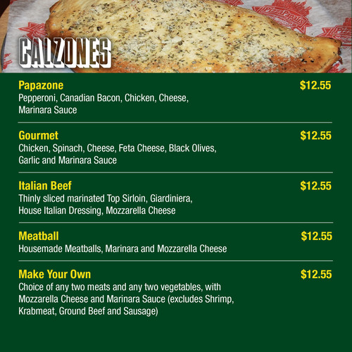 Calzones - PizzaPapalis