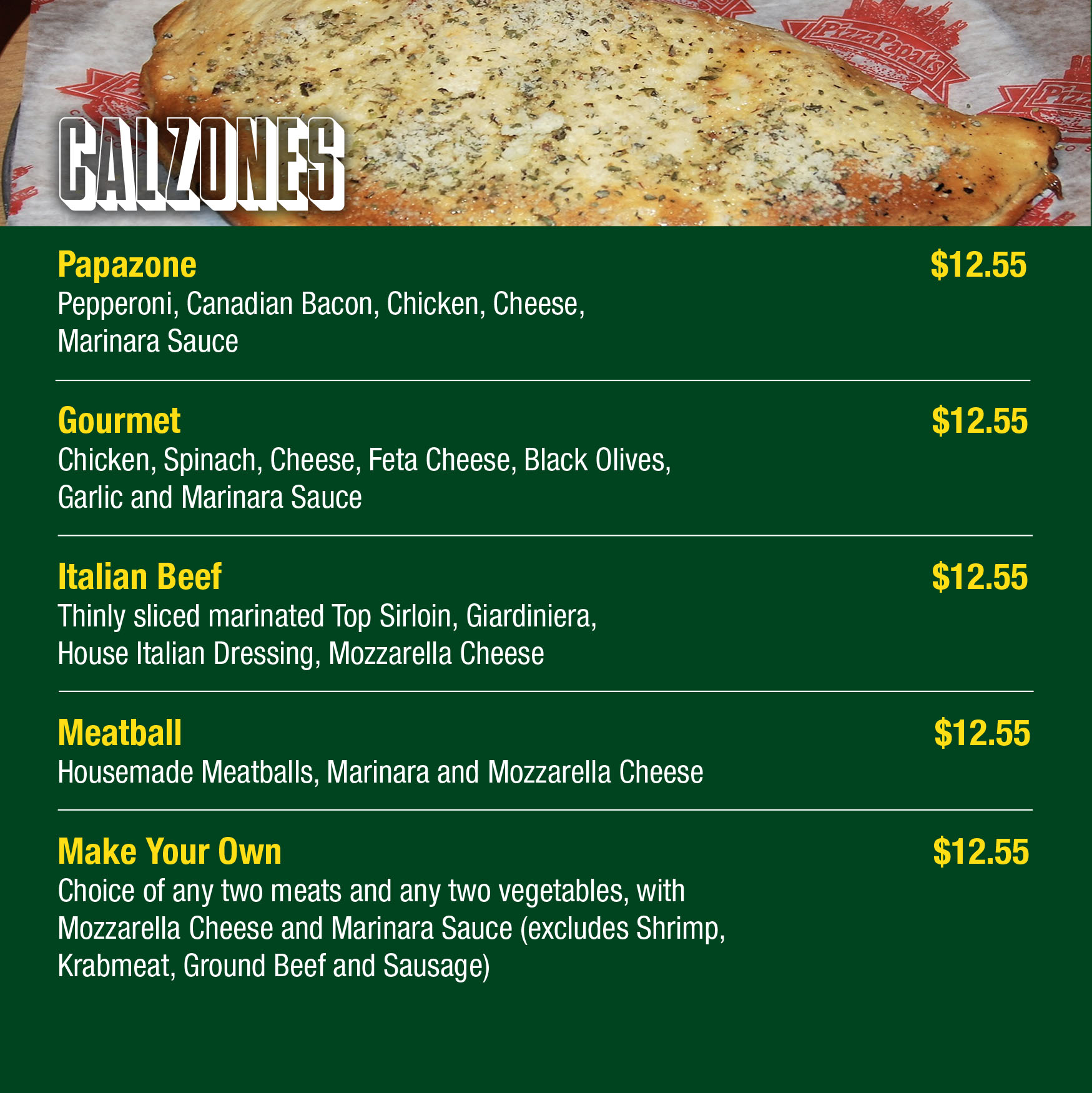 Calzones PizzaPapalis Calzones PizzaPapalis