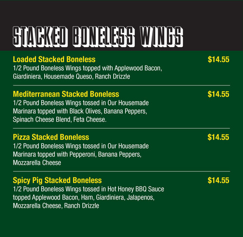 Stacked Boneless Wings - PizzaPapalis