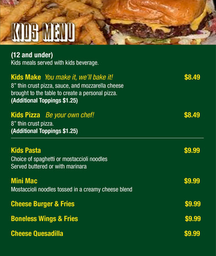 PizzaPapalis Kids Menu 