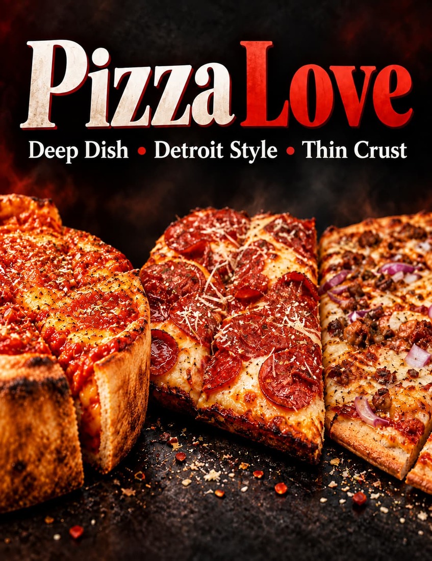 Pizza Love  - Deep Dish | Thin Crust | Detroit Style